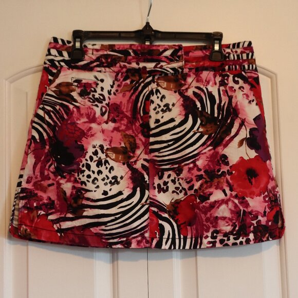 Attyre New York Colorful Abstract Print Cotton/Spandex Casual Skort Size 8 - Picture 1 of 16